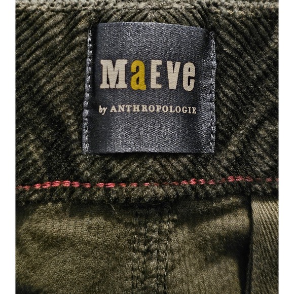 Maeve Anthropologie The Colette Pants Womens 31 Green Corduroy Wide Leg Crop - Picture 3 of 6